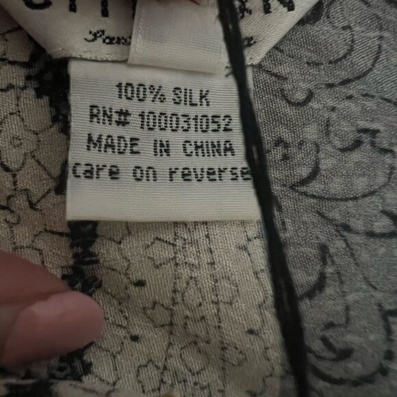 Citron Santa Monica silk open blouse size 1X paisley floral draped artsy artist - Picture 8 of 10